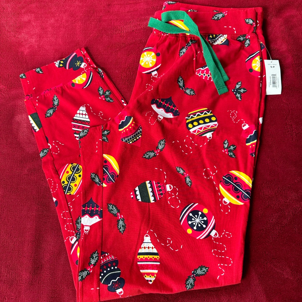 Joe Fresh Christmas PJ pants S Red NWT